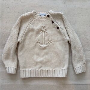 Janie and Jack Cream Anchor Sweater